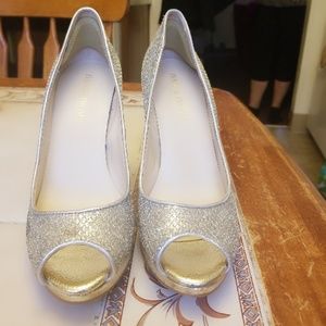 Ivanka Trump gold glitter Peep shoes Maggie 2